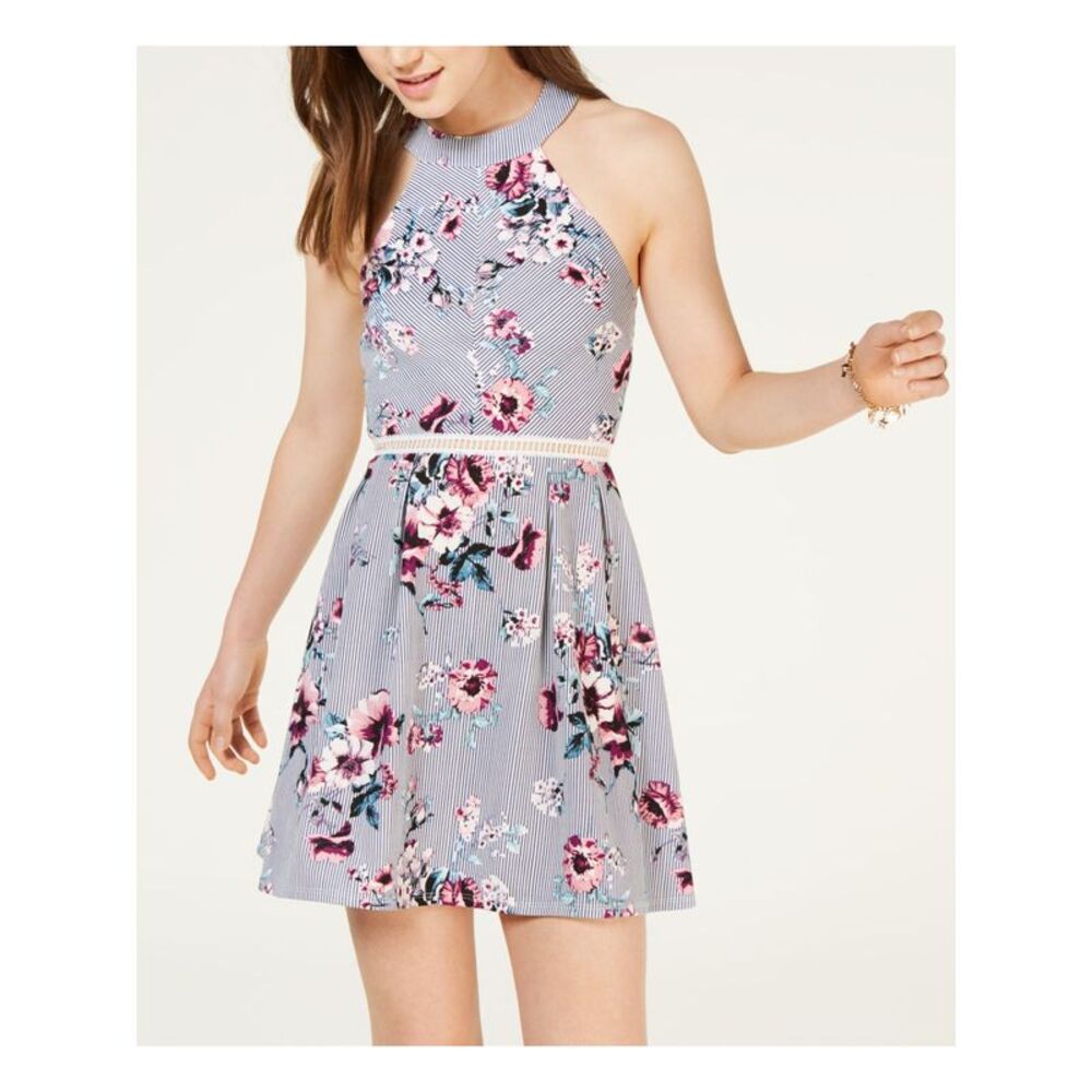 CRYSTAL DOLLS Womens White Sleeveless Short Fit + Flare Dress 13